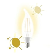 GE LED+ Dusk to Dawn LED Light Bulbs, 60 Watt, Soft White, Candle Bulbs, Small Base, 2pk