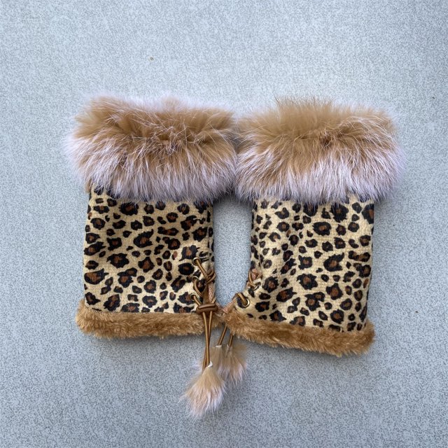 Guantes de medio dedo de piel de conejo, moda para mujer, otoño e invierno, guantes de medio dedo para estudiantes, para escribir en la computadora