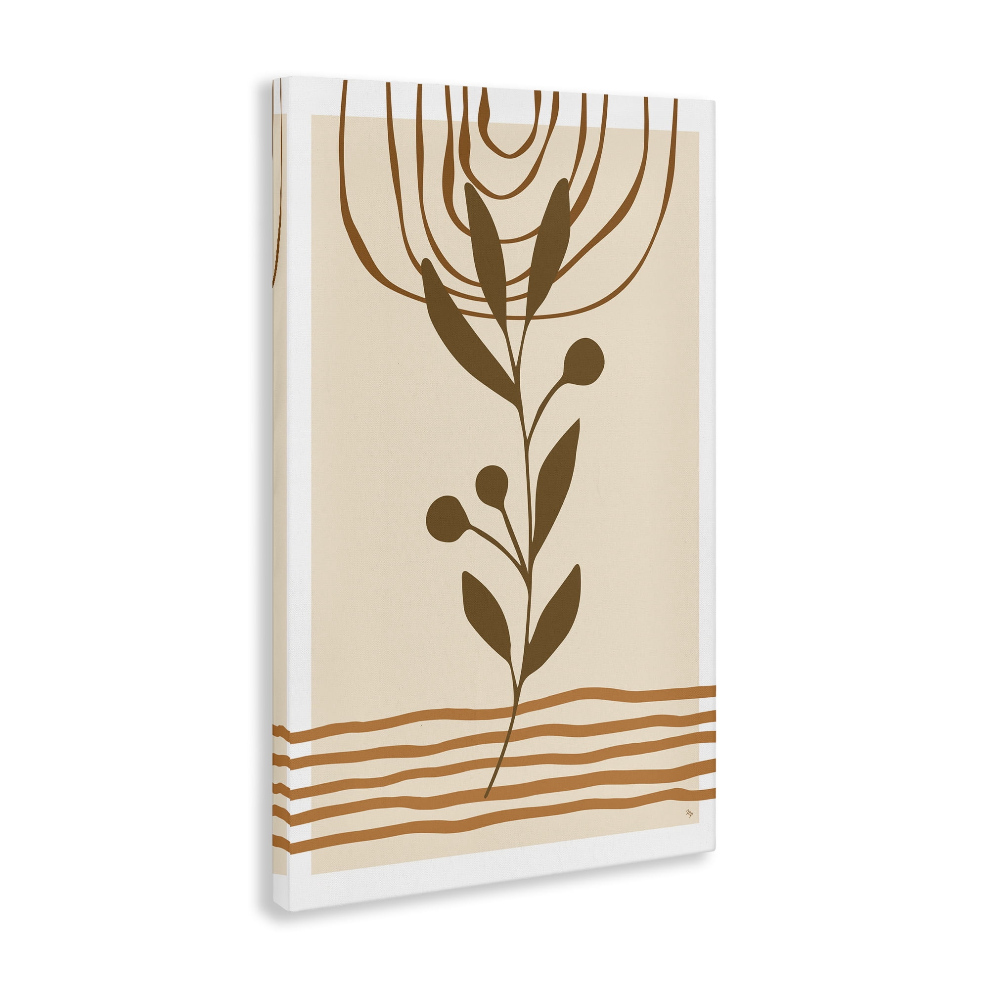 Stupell Industries Bohemian Plant Sprig Botanical & Floral Painting Gallery Wrapped Canvas Art Print Wall Art, 24 x 36