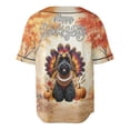 thumbnail image 2 of Happy Thanksgiving Scottish Terrier Turkey Costume Pumpkins Autumn Leaves All Over Print 3D Baseball Shirt Scottie Dog Lover Gifts Softball Sport - 13014, 2 of 6