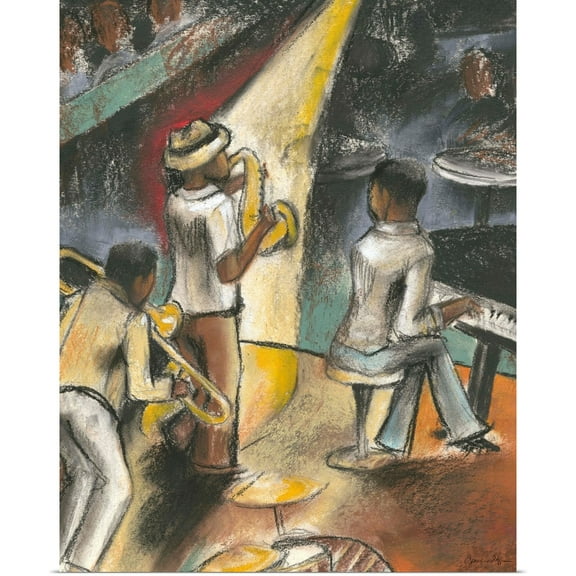 Great BIG Canvas | Rolled Jennifer Goldberger Poster Print entitled Jazz Riff