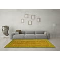 thumbnail image 3 of Ahgly Company Indoor Round Oriental Yellow Modern Area Rugs, 5' Round, 3 of 4