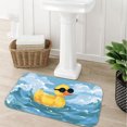 thumbnail image 3 of Cool Yellow Duck in Waves Flannel Bath Mat 16x24 Inches, Soft Absorbent Non-Slip Bathroom Rug, Machine Washable Floor Mat for Shower, 3 of 7