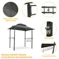 thumbnail image 4 of Outdoor Grill Gazebo 8 x 5 Ft, Shelter Tent, Double Tier Soft Top Canopy and Steel Frame with hook and Bar Counters, Grey, 4 of 6