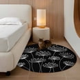 thumbnail image 2 of Round Area Rug 3.3 Ft, Spring Dandelion Washable Non-Slip Circle Carpet for Living Room/Bedroom, Modern Country Flower Black White Low-Profile Small Kitchen Mats Collection Rugs for Indoor, 2 of 8