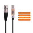 thumbnail image 2 of Cable convertidor USB a XLR de 3 pines para equipos de iluminación escénica, compatible con protocolo DMX512, longitud de 3 metros, conector transparente y cable de alta calidad., 2 of 6