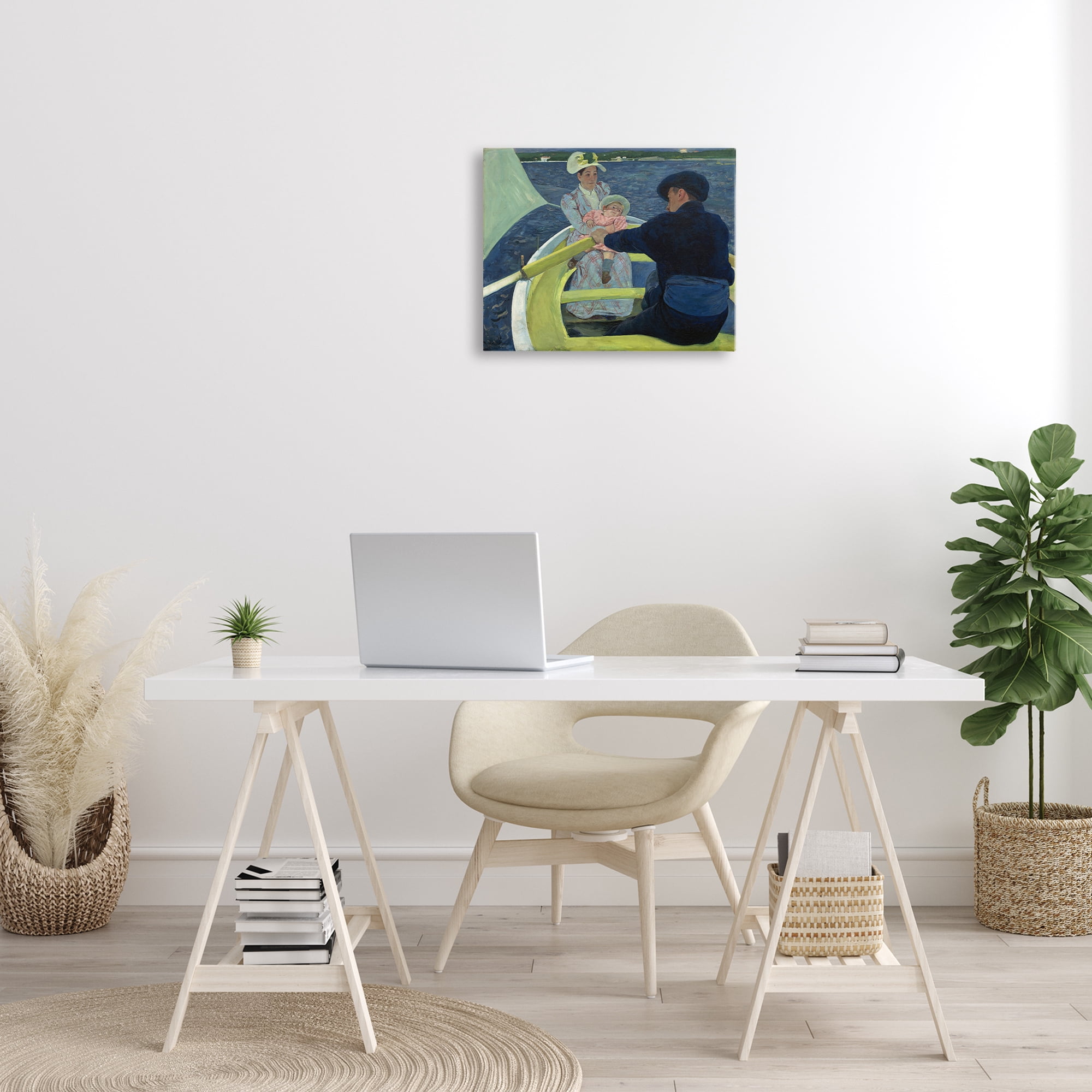 Stupell Industries Classical Boating Party People Painting Wrapped Canvas Art Print Wall Art, 20 x 16