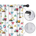 thumbnail image 4 of Blackout Kids Curtains,Cartoon Construction Vehicles Triangles Childrens Insulated Curtains Set Of 2,Bedroom Essentials,Toddler Room Decor 42"x84", 4 of 5