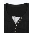 thumbnail image 4 of EMMIOL Women's Lightweight V-Neck Lace Trim Button Up Cardigan Long Sleeve Ribbed Knit Slim Fit Top, 4 of 6