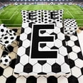 thumbnail image 3 of Erosebridal Letter E Soccer Ball Pattern Print Queen Sheet Sets, Sports Monogram Bed Set for Kids Boys and Girls, 1 Flat Sheet, 1 Fitted Sheet and 2 Pillowcases, 3 of 6