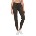 thumbnail image 3 of Pantalones de Yoga de Cintura Alta para Mujer con Puños Ajustables con Cordón y Bolsillos, Ideales para Correr o Hacer Ejercicio. Verde Oscuro L, 3 of 7