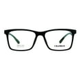 thumbnail image 4 of Mens 52mm TR90 Plastic Rectangle Wood Grain Arm Horn Rim Optical Frame Matte Black, 4 of 4