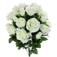 thumbnail image 1 of 18 Stems Artificial Rose Buds Mixed Flower Bush, Cream, 1 of 1
