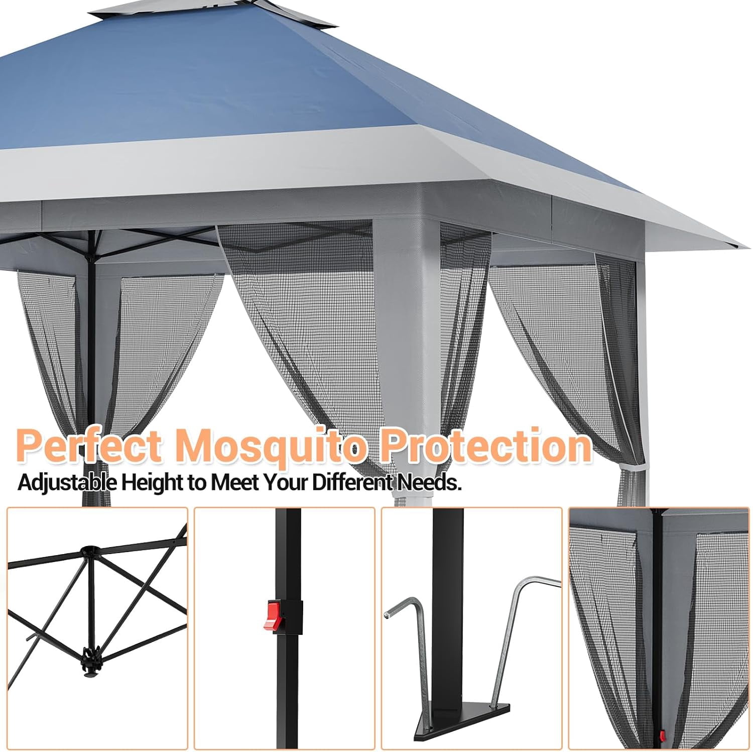 GOGRANT 13 ft x 13 ft Pop-up Gazebo, Adjustable Height