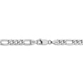 thumbnail image 4 of Real 14kt White Gold 5.75mm Semi-Solid Figaro Chain; 24 inch; Lobster Clasp; for Adults and Teens; for Women and Men, 4 of 5