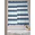 thumbnail image 3 of Sheer Curtains 72 Inches Long 2 Panels Set for Bedroom, Blue Striped Semi Sheer Curtains for Windows, Modern Gradient Abstract Lines Aesthetic Voile Window Treatments Rod Pocket Curtain, 3 of 7
