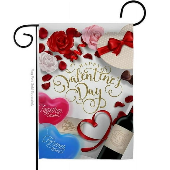 Ornament Collection G192344-BO Together Forever Springtime Valentine Double-Sided Decorative Garden Flag, Multi Color