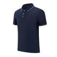 thumbnail image 2 of MIUOWANP Men's Pullover Shirts Short Sleeve Solid Color Lapel Business Casual T-Shirt Tops Size L(8)Dark Blue, 2 of 4