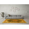 thumbnail image 3 of Ahgly Company Machine Washable Indoor Rectangle Medallion Yellow Traditional Area Rugs, 2' x 4', 3 of 4