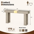 thumbnail image 6 of TTGIEET Wooden Console Table with Light, 60-Inch Farmhouse Entryway Table for Entrance, Sofa Table Behind Couch for Living Room , Oak Brown, 6 of 8