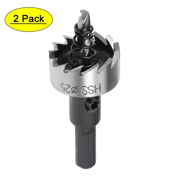 Uxcell Sierra de corona HSS de 25mm para metal de aleación de acero inoxidable 2 paquetes