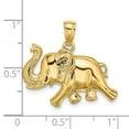 thumbnail image 2 of 14k Gold Elephant Running With Raised Trunk and 2-d Charm 21.45x25.97mm Wide Pendant Necklace for Women, 2 of 2