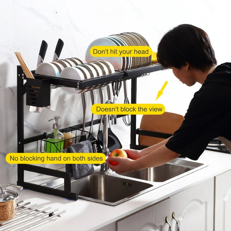 Multifunctional Stainless Steel over the Sink Dish Rack