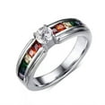 thumbnail image 6 of K-KED Fashion Six Color Accessories With Zircon Stainless Steel Rainbow Color Rings, 6 of 6