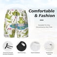thumbnail image 2 of Kdxio Cartoon Frogs Print Men's Swim Trunks with Compression Liner 7 Inch Inseam Quick Dry Swim Shorts, 2 of 5