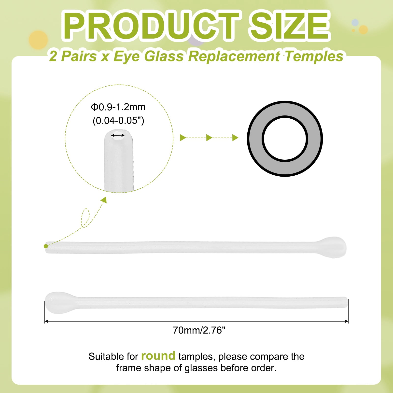 Unique Bargains Silicone Anti Slip Eyeglass End Tips Retainers for Sunglasses White