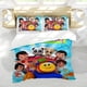 thumbnail image 5 of Bob el Tren Conjunto de sábanas temático, trío de piezas, cómodo y amigable con la piel, diseño único, regalo de decoración para el hogar para familiares, amigos y fans, 90 cm * 190 cm, 5 of 6
