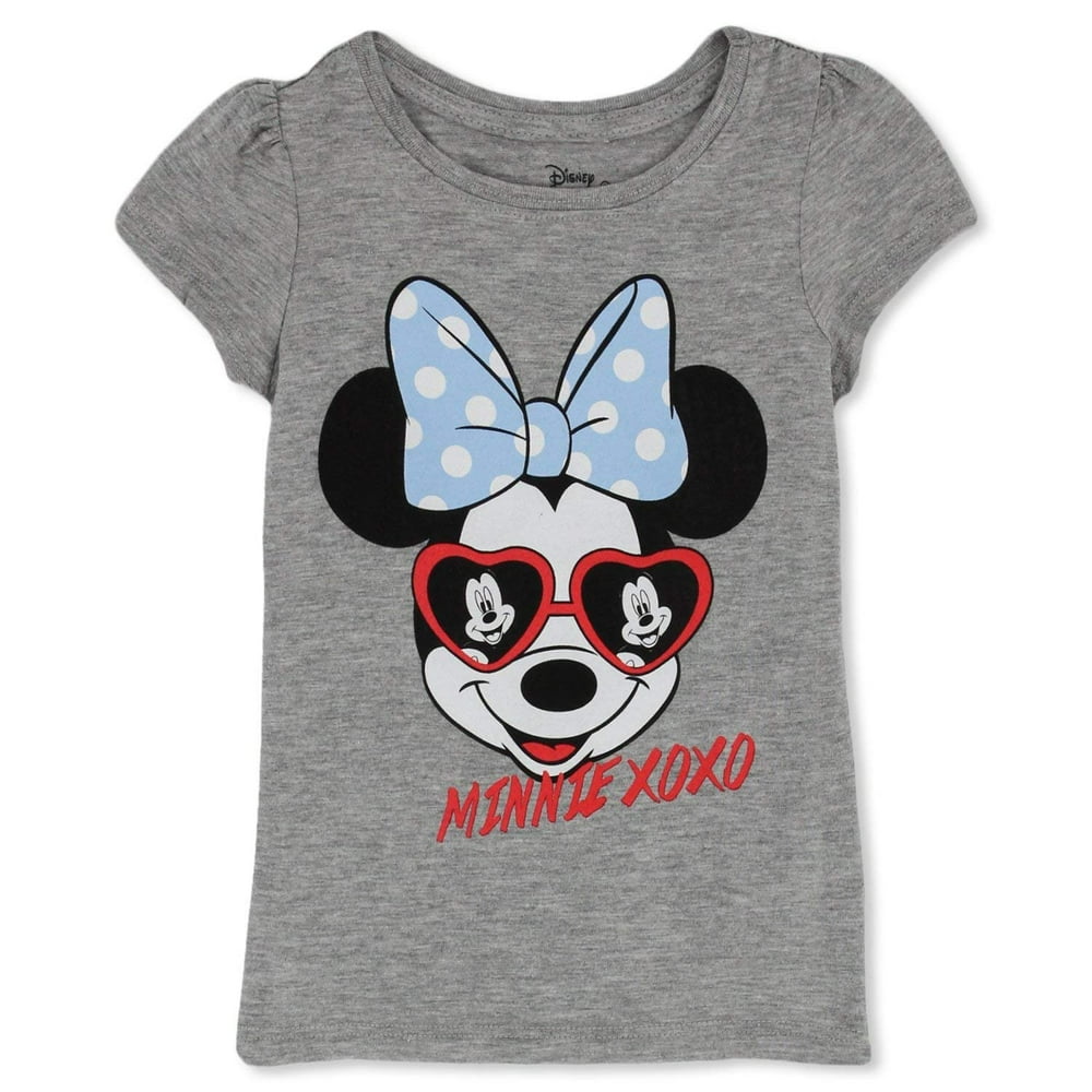 Minnie Mouse Girls TShirt Cute Disney Shirts for Girls Kids (Heather