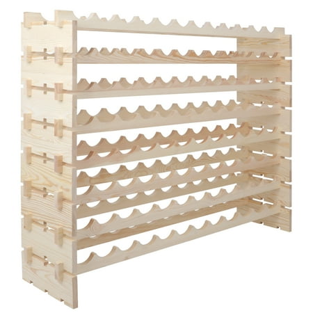 Zeny 96 Bottle Wood Wine Rack Stackable Storage 8 Tier Storage Display Shelves