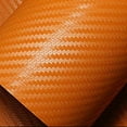 thumbnail image 4 of Car Orange Carbon Fiber Vinyl Wrap Sticker Interior Accessories Panel 50X12Inch, 4 of 10
