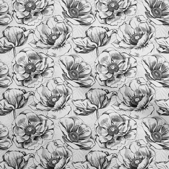 oneOone Polyester Spandex Black Fabric Floral Sewing Material Print Fabric By The Yard 56 Inch Wide