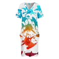 thumbnail image 4 of Hummer tiburón azul tiburón ballena tiburón blanco Vestido suelto con bolsillo Vestido largo de noche para mujer, 4 of 7