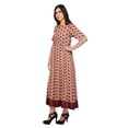 thumbnail image 2 of Moomaya Printed Pleated Dress Elbow Sleeve Tunic Summer Wear Kurti For Women, 2 of 5