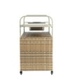 thumbnail image 2 of Outdoor Bar Table With Lockable Wheels, Steel Top & Wicker Cabinet Ideal For Garden, Poolside & Backyard Entertaining, 2 of 10