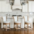thumbnail image 6 of Maven Lane Pullman Wooden Swivel Kitchen Bar Stool, Weathered Oak, Set of 3, 6 of 6