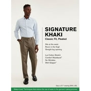 Dockers Men's Pleated Classic Fit Signature Khaki Lux Cotton Stretch Pants