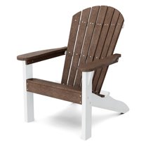 Wildridge Heritage Sunset Adirondack Chair, Tudor Brown and White, Outdoor Weather Resistant Poly Patio Furniture