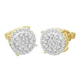 thumbnail image 3 of 10K YELLOW GOLD 1.15 CARAT MENS/WOMENS 10 mm 100% GENUINE DIAMONDS EARRING STUDS, 3 of 5