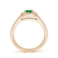 thumbnail image 2 of ANGARA Natural Classic Oval Emerald Halo Ring with Diamond Accents in 14K Rose Gold for Women (Size-6x4mm) | May Birthstone, Birthday, Anniversary, Jewelry Gift for Women | Natural Emerald Ring, 2 of 9