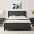 thumbnail image 4 of Twin/Full/Queen Upholstered Bed Frame with Wooden Slat Support and Wing Side, Metal Platform w/Upholstered Headboard Footboard My Lux Decor Round, 4 of 7