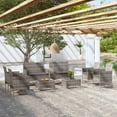 thumbnail image 1 of vidaXL 8 Piece Garden Lounge Set with Cushions Poly Rattan Grey, 1 of 5