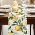 thumbnail image 3 of Spring Lemon 120 Inch Table Runner, Summer Flower Leaf Branch Nature Fruit Farmhouse Dresser Scarf Cotton & Linen Tablerunner for Dining/Kitchen Island/Holiday Party Décor 13" x 120", 3 of 9