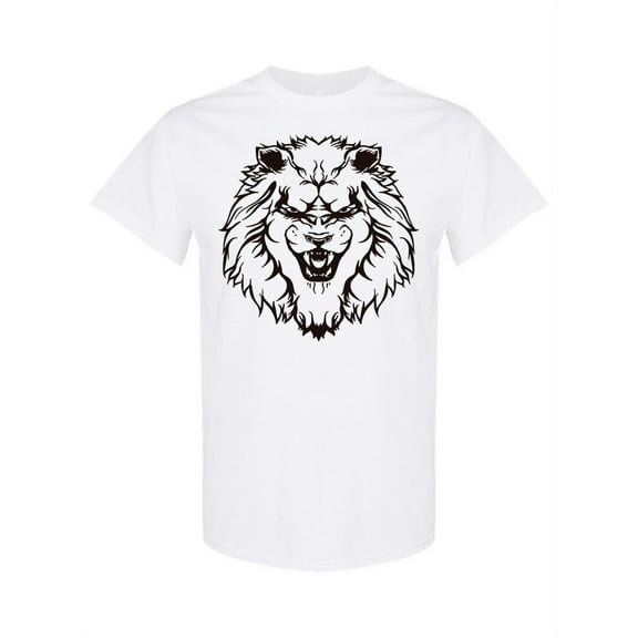 Lion Head Silhouette T-Shirt Men -Image by Shutterstock, Male x-Large