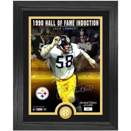 Highland Mint Jack Lambert Pittsburgh Steelers 13 x 16 Hall of Fame Induction Replica Signature Photo Mint
