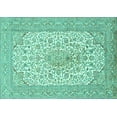 thumbnail image 1 of Ahgly Company Machine Washable Indoor Rectangle Persian Turquoise Blue Traditional Area Rugs, 2' x 4', 1 of 4