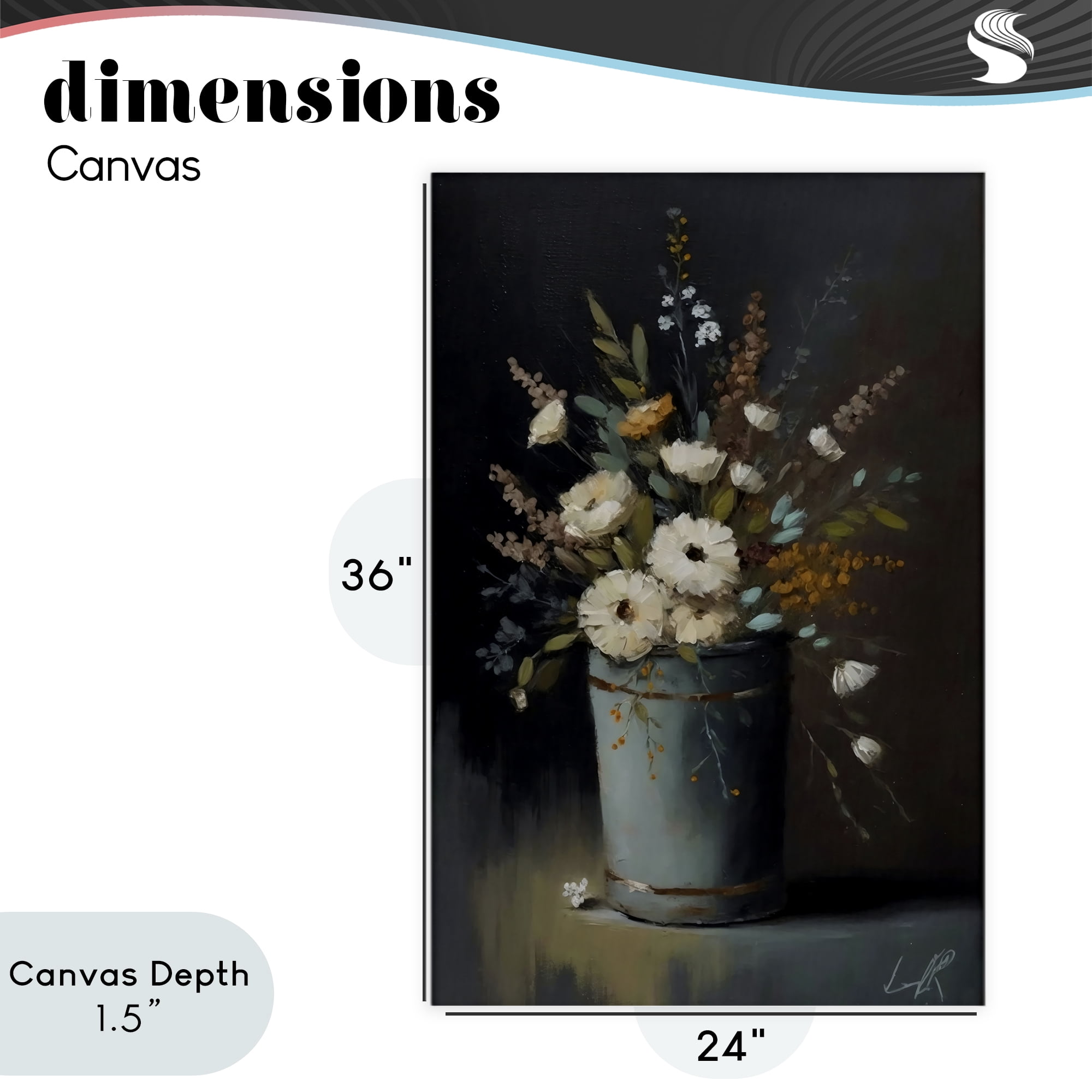 Stupell Industries Rustic Floral Bouquet Bucket Canvas Wall Art, design by Creative Studio